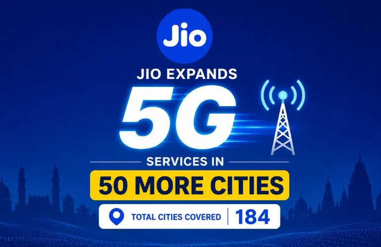 Reliance Jio Expands 5G Network to 50 New Cities in India
