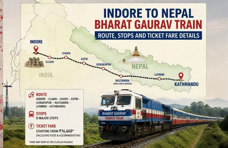 Indian Railways Starts Indore to Nepal Bharat Gaurav Train for Pilgrims