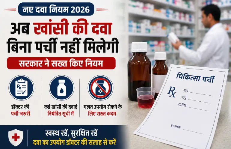 बड़ा बदलाव: Cough Syrup Rule 2026 लागू, अब बिना पर्ची नहीं मिलेगी खांसी की दवा