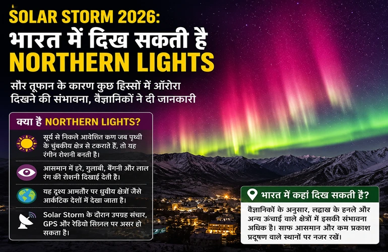 Solar Storm 2026: भारत में दिख सकती है Northern Lights, वैज्ञानिकों ने जताई संभावना