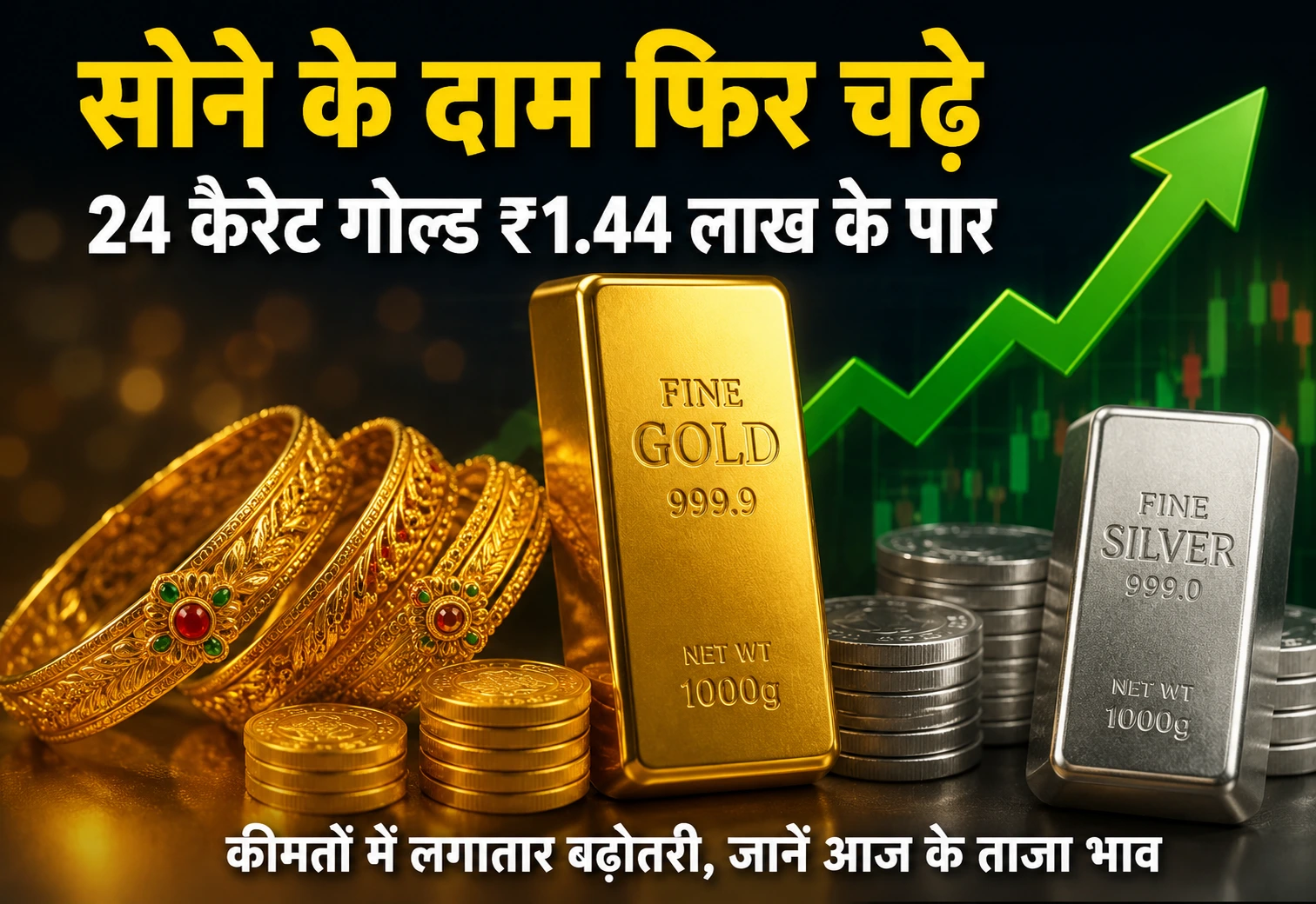Gold Price Today: सोने के दाम में फिर उछाल, 24 कैरेट गोल्ड ₹1.44 लाख के पार