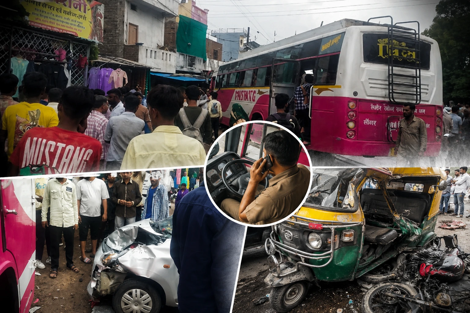 इंदौर में तेज रफ्तार सिटी बस का कहर: कार, ऑटो और बाइक को मारी टक्कर, चालक मोबाइल पर कर रहा था बात