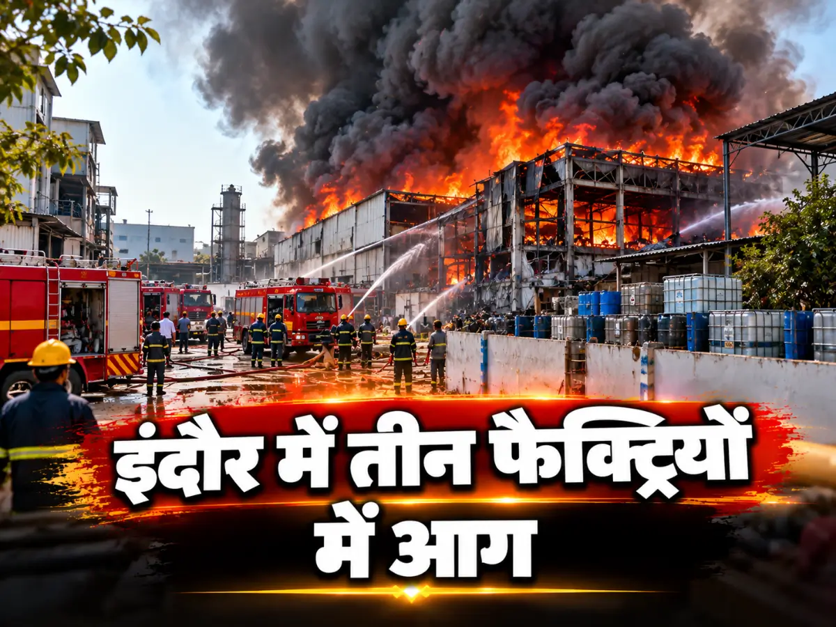 इंदौर में पेंट-केमिकल फैक्ट्री में भीषण आग, तीन फैक्ट्रियां चपेट में