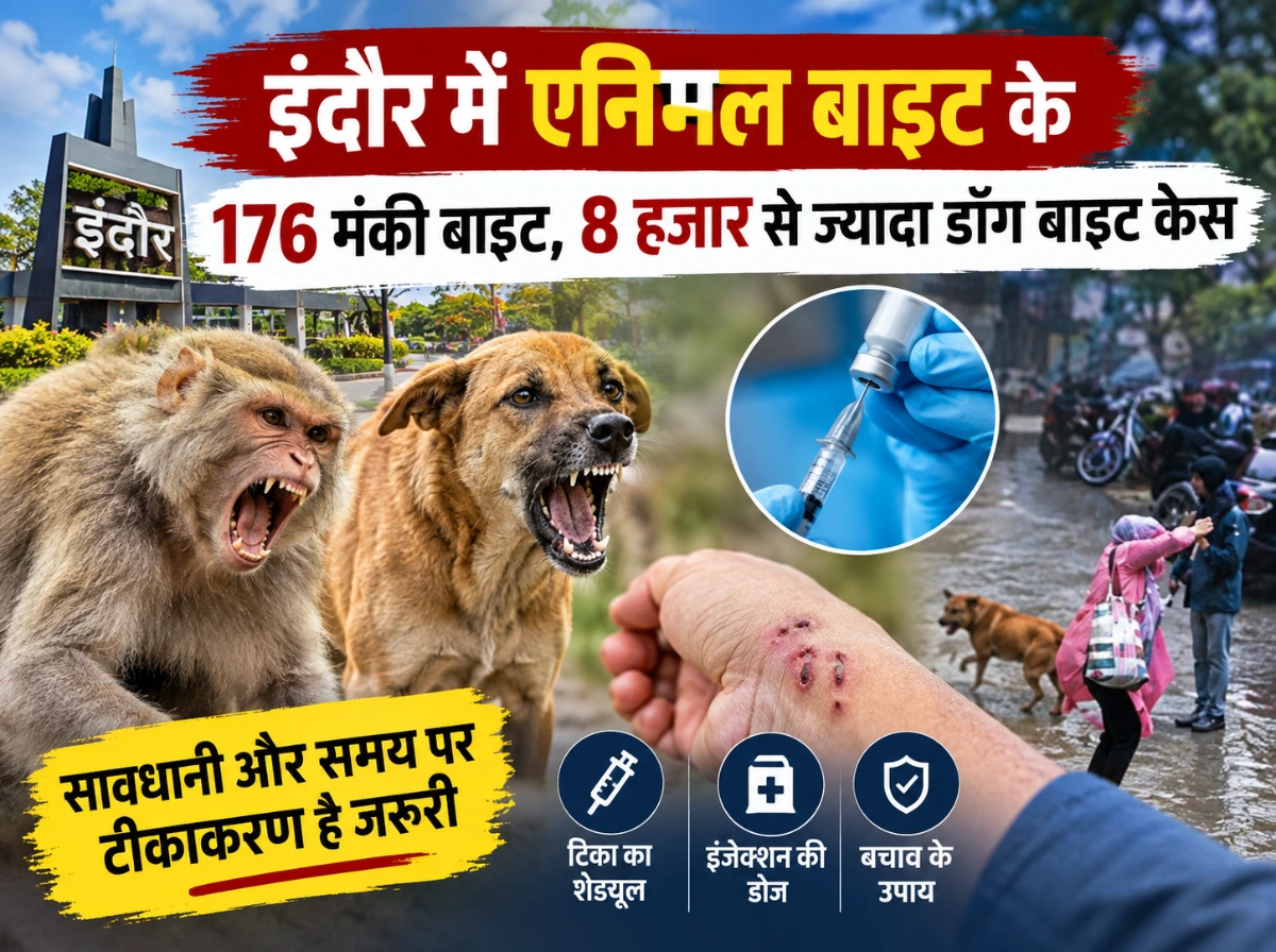 इंदौर में Monkey Bite के 176 मामले, Dog Bite केस 8 हजार पार