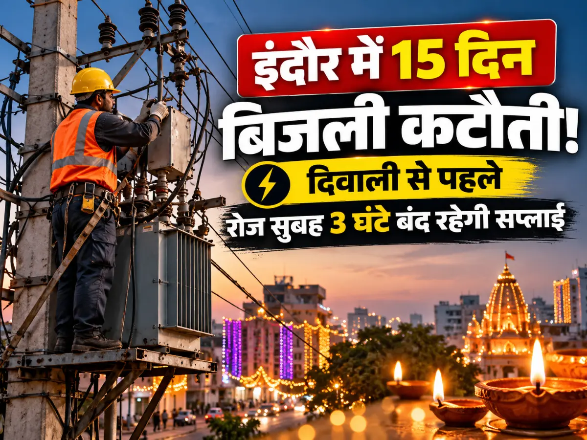 इंदौर में 15 दिन बिजली कटौती! दिवाली से पहले रोज सुबह 3 घंटे बंद रहेगी सप्लाई