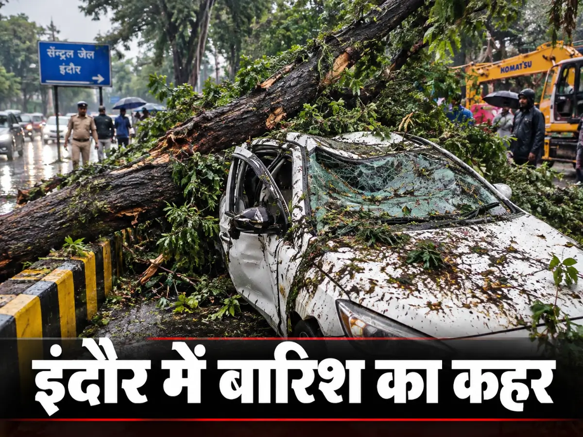 इंदौर में बारिश का कहर, कार पर गिरा पेड़; डिप्टी कलेक्टर की मां की मौत