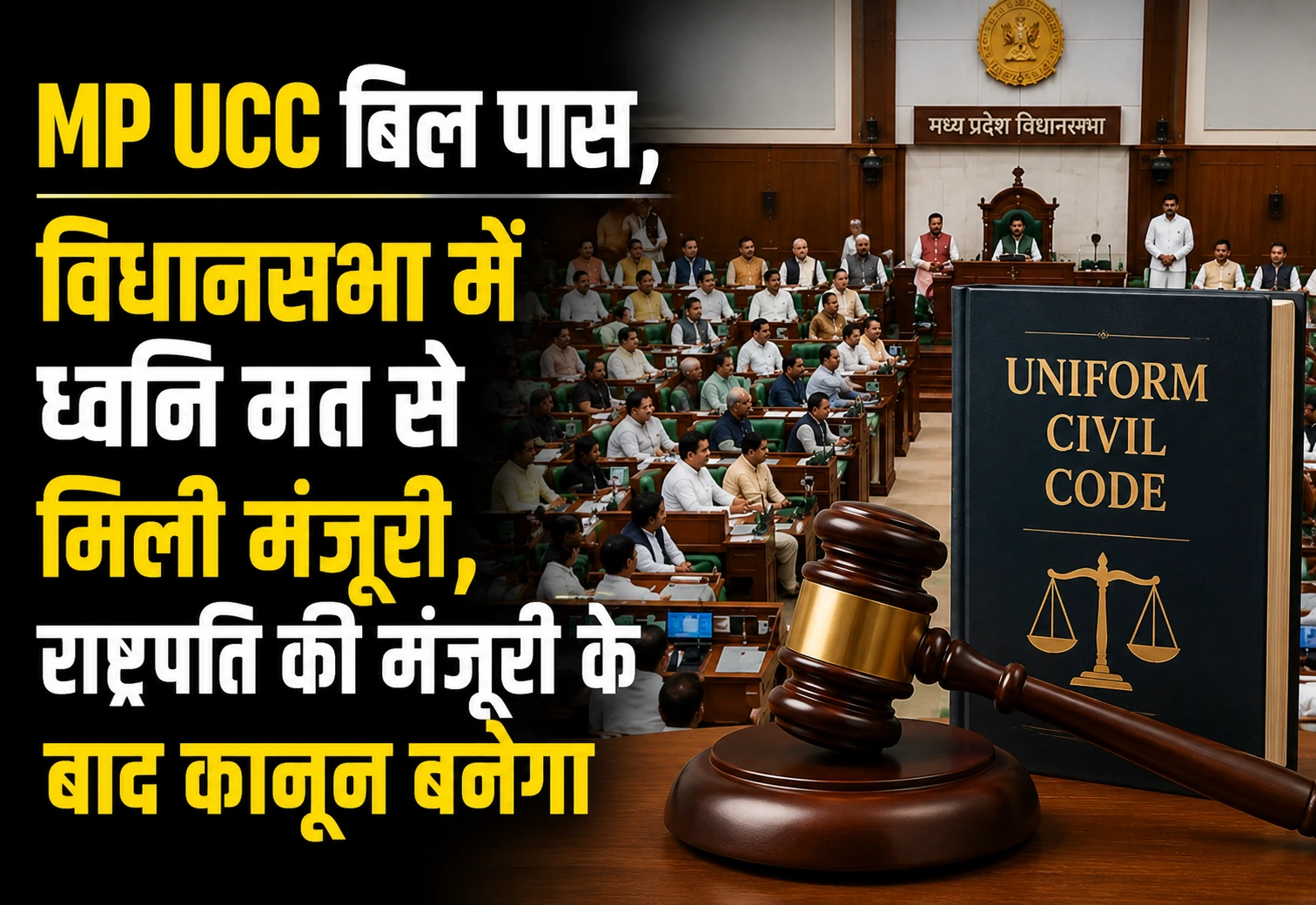 MP UCC Bill पास: विधानसभा में ध्वनि मत से मंजूरी, राष्ट्रपति की अनुमति के बाद बनेगा कानून