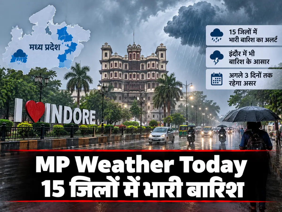 MP Weather Today: फिर बदला मौसम, 15 जिलों में भारी बारिश का अलर्ट; इंदौर में भी बरसेंगे बादल