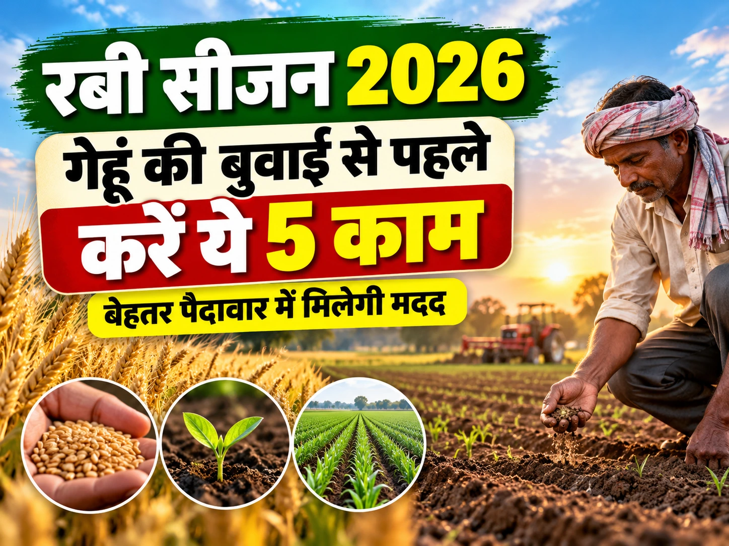 रबी सीजन 2026: गेहूं की बुवाई से पहले करें ये 5 काम, बेहतर पैदावार में मिलेगी मदद