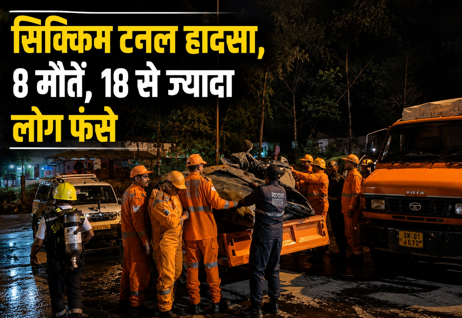 सिक्किम टनल हादसे में बड़ा संकट, 8 मौतें; 18 से ज्यादा लोग फंसे, गैस लीक से रेस्क्यू मुश्किल