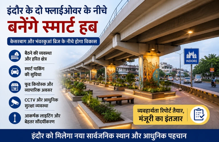 इंदौर के दो फ्लाईओवर के नीचे बनेंगे स्मार्ट हब